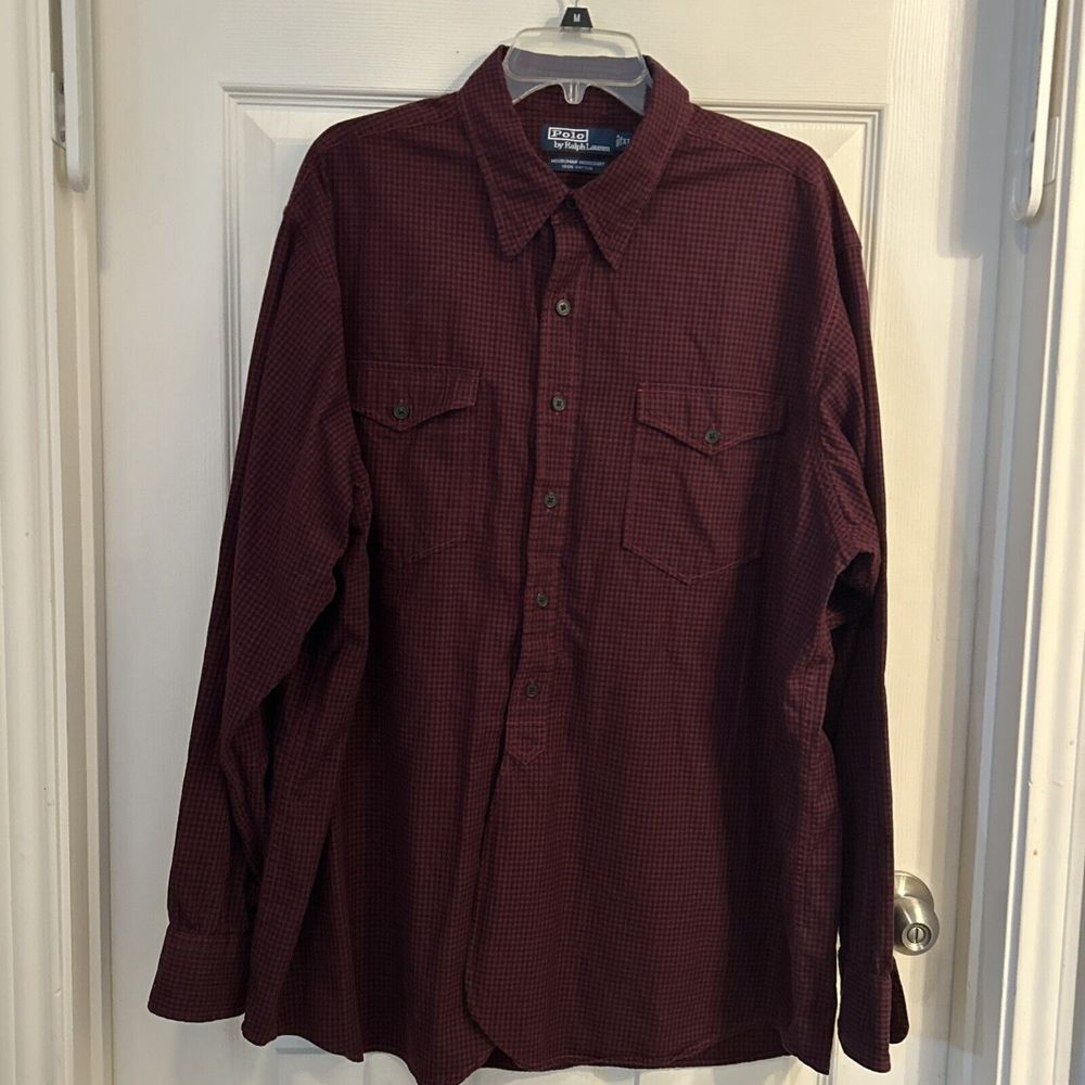 Polo Ralph Lauren Woodman Workshirt Mens XL Shirt 3/4th‎ Button Down Long Sleeve